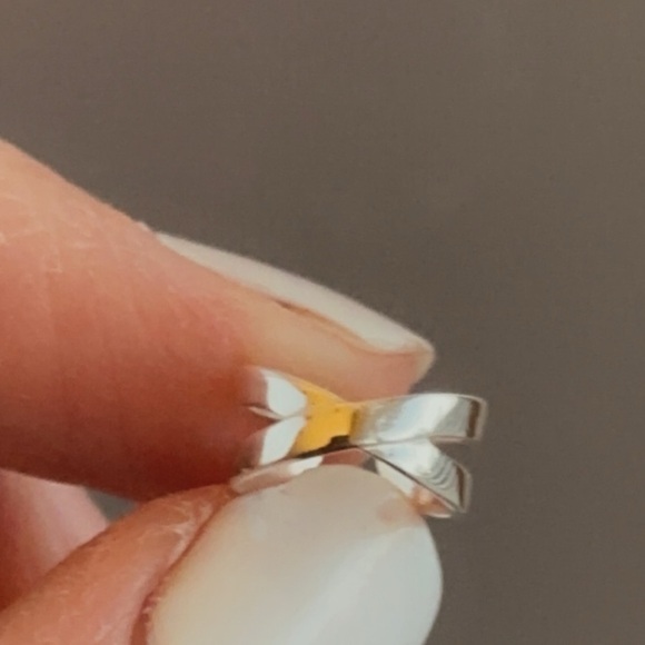 Sterling Silver Criss-Cross Ear Cuff – No Piercing Sleek Wrap Band - Picture 4 of 8